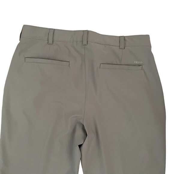 Izod Golf Pants Mens sz 36x30 Gray Flat Front Performance Trousers - Picture 6 of 9